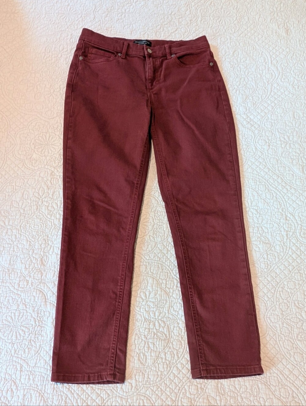 Banana Republic Girlfriend Jeans In Brick Red High Rise Stretch Jeans Size 27/4